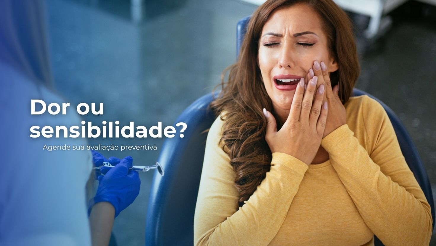 Mulher com dor de dente buscando dentista clínico geral em Vila Olímpia